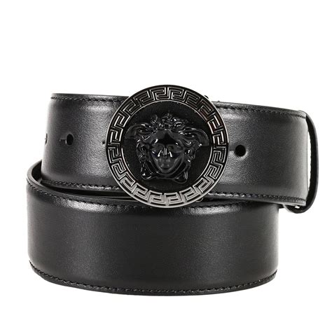 versace black leather belt|versace men's belts on clearance.